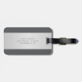 名前エレガントとモノグラムレタリング(または他の文字) ラゲッジタグ (裏面横)