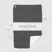 名前エレガントとモノグラム | 濃いグレーと薄いグレー ゴルフタオル (インサイチュ)