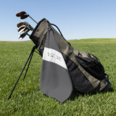 名前エレガントとモノグラム | 濃いグレーと薄いグレー ゴルフタオル (グリーン)