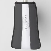 名前エレガントとモノグラム | 濃いグレーと薄いグレー ゴルフヘッドカバー (回転90)