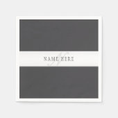 名前エレガントとモノグラム | 濃いグレーと薄いグレー スタンダードカクテルナプキン (正面)