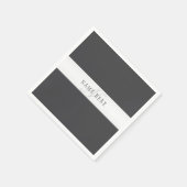 名前エレガントとモノグラム | 濃いグレーと薄いグレー スタンダードカクテルナプキン (角)