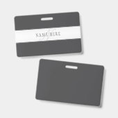 名前エレガントとモノグラム | 濃いグレーと薄いグレー バッジ (表裏)