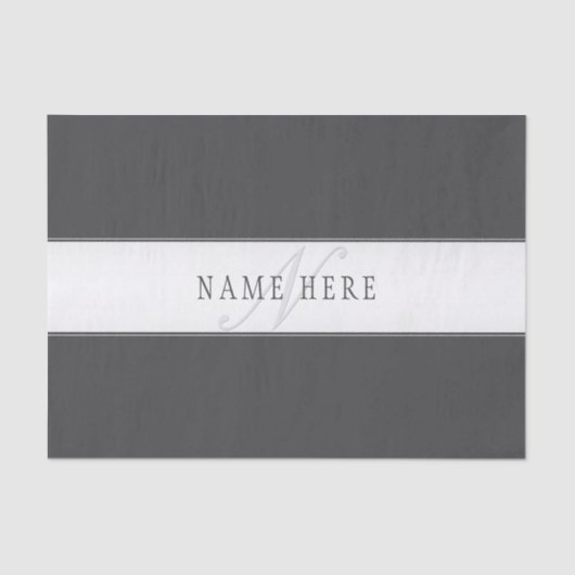 名前エレガントとモノグラム | 濃いグレーと薄いグレー 薄葉紙 (正面)