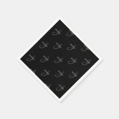 名前エレガントとモノグラム |黒、白、グレー スタンダードカクテルナプキン (角)