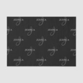 名前エレガントとモノグラム |黒、白、グレー 薄葉紙 (正面)