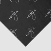 名前エレガントとモノグラム |黒、白、グレー 薄葉紙 (詳細)