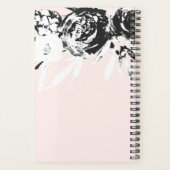 名前エレガントと写真を含む赤面の黒いフローラ プランナー手帳 (裏面)