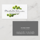 名前エレガントと緑のミーム花 名刺 (正面/裏面)