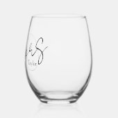 名前エレガントのパーソナライズされた応援 ステムなしワイングラス (左)