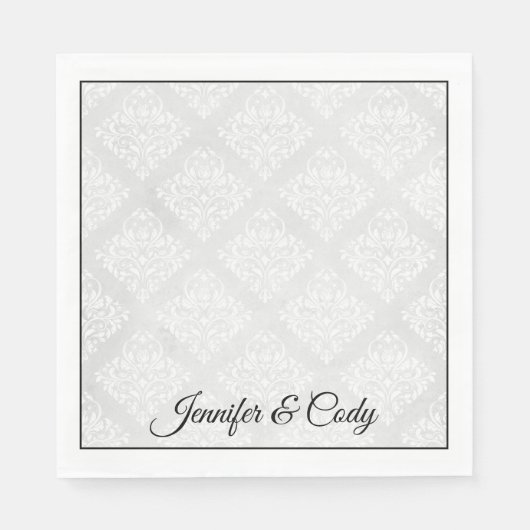 名前エレガントのパーソナライズ結婚化 スタンダードランチョンナプキン (正面)