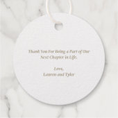 名前エレガントのモノグラムの結婚式招待状 フェイバータグ (裏面)