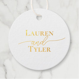 名前エレガントのモノグラムの結婚式招待状 フェイバータグ