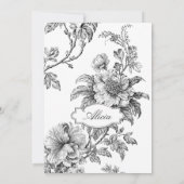 名前エレガントまたはモノグラム付きB&Wフローラ ノートカード (裏面)