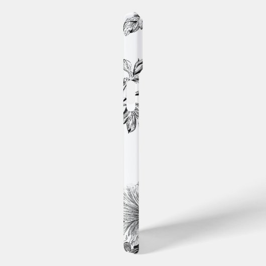 名前エレガントまたはモノグラム付きB&Wフローラ Case-Mate iPhoneケース (裏面 / 右)