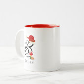 名前エレガントイニシャルスクリプト文字Bクリスマス ツートーンマグカップ (正面左)