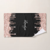 名前エレガントグリッタードリップスピンクローズ金ゴールドブラックB バスタオルセット (ハンドタオル)