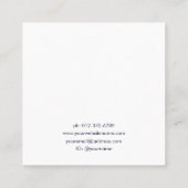 名前エレガントネイビーホワイトジュエリーイヤリングディスプレイ スクエア名刺 (裏面)