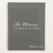 名前エレガントファミリーホームグレー2025 プランナー手帳 (正面)