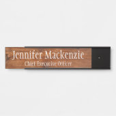 名前エレガントプレートウッドグレイン素朴ドアサイン サインプレート (正面)