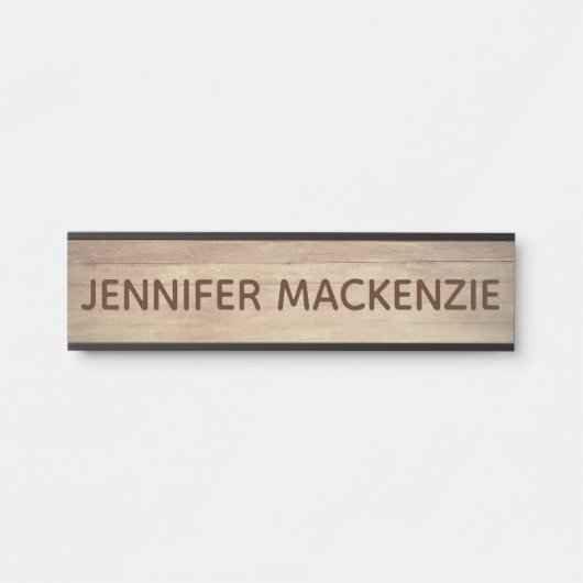 名前エレガントプレートウッドグレイン素朴ドアサイン サインプレート (正面)