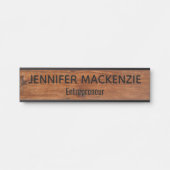 名前エレガントプレートウッドグレイン素朴ドアサイン サインプレート (正面)