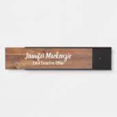 名前エレガントプレートウッドグレイン素朴ドアサイン サインプレート (正面)