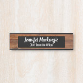 名前エレガントプレートウッドグレイン素朴ドアサイン サインプレート (正面)