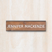 名前エレガントプレートウッドグレイン素朴ドアサイン サインプレート (正面)