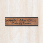 名前エレガントプレートウッドグレイン素朴ドアサイン サインプレート (正面)