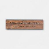 名前エレガントプレートウッドグレイン素朴ドアサイン サインプレート (正面)