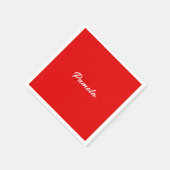 名前エレガントミニマルクラシカルリスト暖かい赤 スタンダードカクテルナプキン (角)