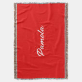 名前エレガントミニマルクラシカルリスト暖かい赤 スローブランケット (正面縦)