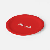 名前エレガントミニマルクラシカルリスト暖かい赤 ペーパープレート (アングル)