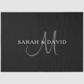 名前エレガントモノグラム |黒とグレー 薄葉紙 (正面)