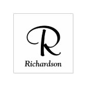 名前エレガント付きモノグラムのスクリプト ラバースタンプ (インプリント)