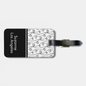 名前エレガント付き白黒の渦巻き ラゲッジタグ (裏面横)