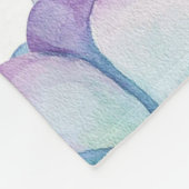 名前エレガント付き紫と青の多肉性フローラ フリースブランケット (角)