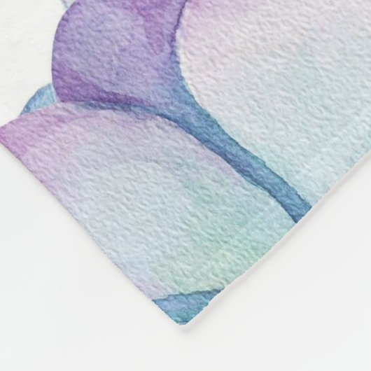 名前エレガント付き紫と青の多肉性フローラ フリースブランケット (角)