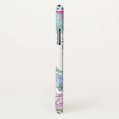 名前エレガント付き紫と青の多肉性フローラ Case-Mate iPhoneケース (裏面/右)