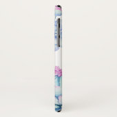 名前エレガント付き紫と青の多肉性フローラ Case-Mate iPhoneケース (裏面/左)