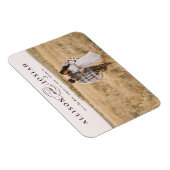 名前エレガント写真ウェディング日付を保存 マグネット (右側)