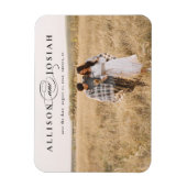 名前エレガント写真ウェディング日付を保存 マグネット (縦)