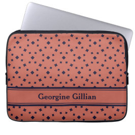 名前エレガント古いバラ濃い青 ラップトップスリーブ