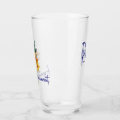 名前エレガント引用文紙クイル花16oz Pint タンブラーグラス (左)