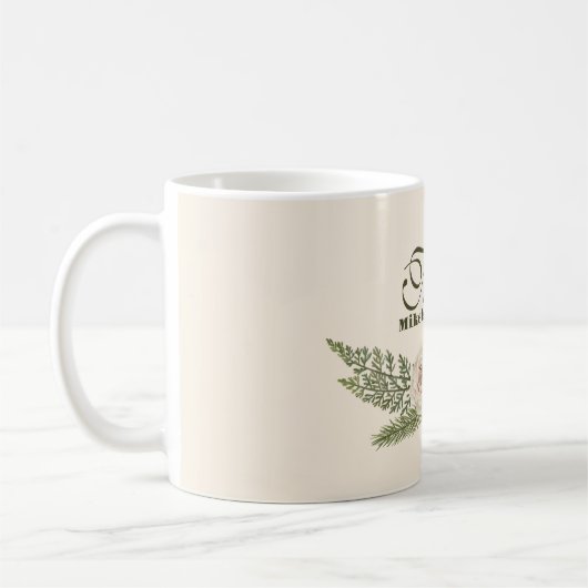 名前エレガント水カラーフローラクリスマス コーヒーマグカップ (左)
