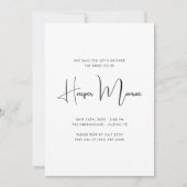 名前エレガント白黒ミニマルブライダルシャワー 招待状 (正面)