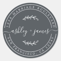 名前エレガント白黒結婚の差出人住所