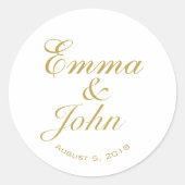 名前エレガント結婚式の引き出物 ラウンドシール (正面)
