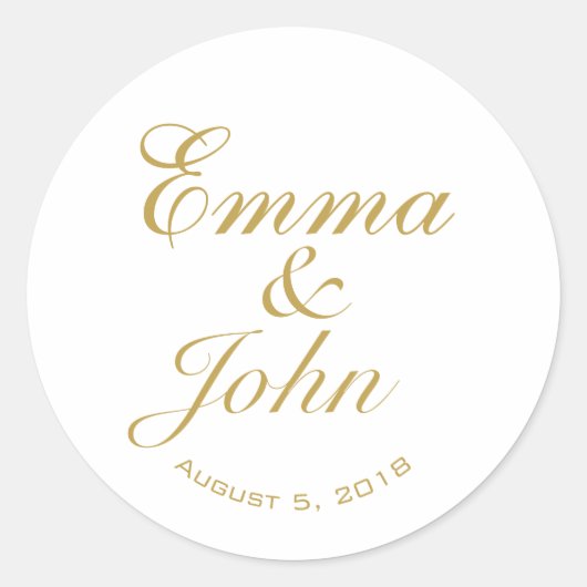 名前エレガント結婚式の引き出物 ラウンドシール (正面)